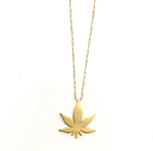 Load image into Gallery viewer, Large Leaf Pendant Necklace (Gold and Rhodium)

