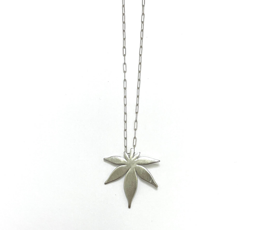 Mini Leaf Pendant Necklace (Gold and Rhodium)